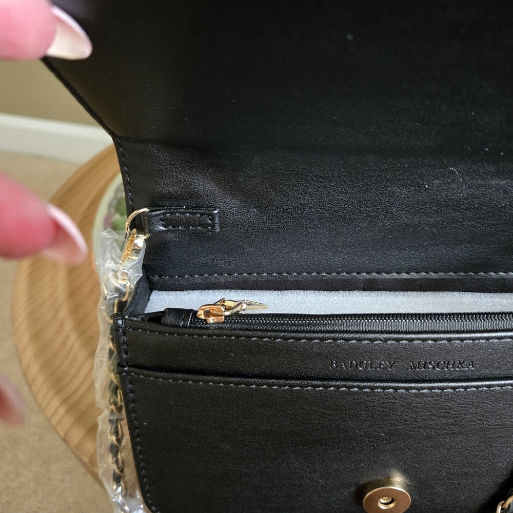 Badgley Mischka Black Sequin Crossbody Bag ~ Brand New - Picture 4 of 9